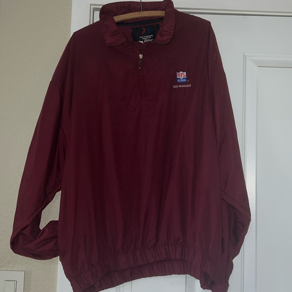 Men's NFL Alumni San Francisco Maroon Half Zip Jacket